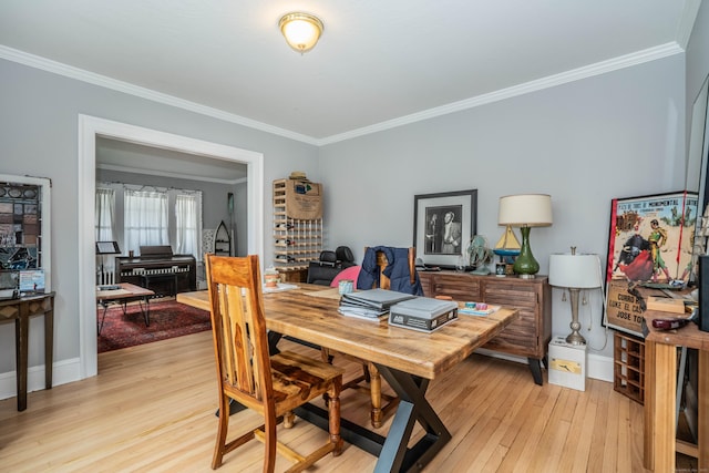 5 Seymour Ave, West Hartford, CT 06119 - home office featuring crown molding, light wood-style floors, and baseboards