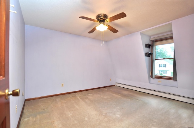 24 Jennifer Rd, Bristol, CT 06010 - empty room with baseboard heating, carpet floors, a ceiling fan, and baseboards