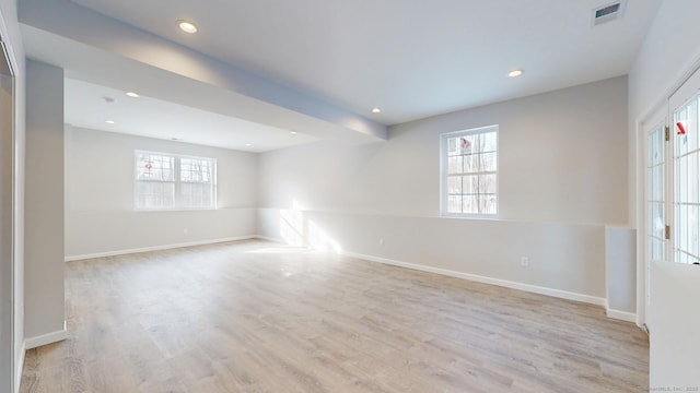 25 First Ave, Enfield, CT 06082 - spare room with light wood finished floors, baseboards, and recessed lighting