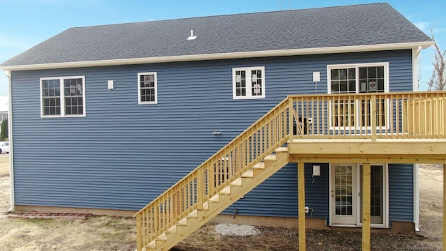 25 First Ave, Enfield, CT 06082 - rear view of house with a deck and stairs