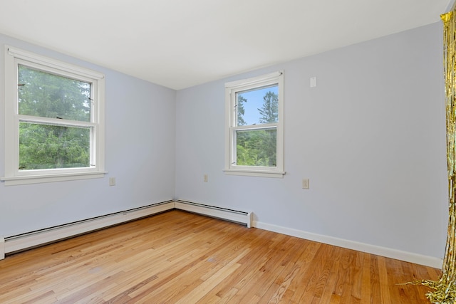 332 Shewville Rd, Ledyard, CT 06339 - unfurnished room featuring light wood-type flooring, baseboards, and a baseboard radiator