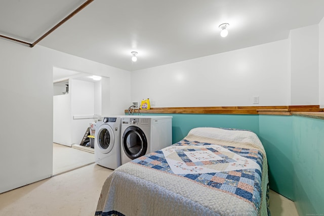 332 Shewville Rd, Ledyard, CT 06339 - bedroom with independent washer and dryer and concrete flooring