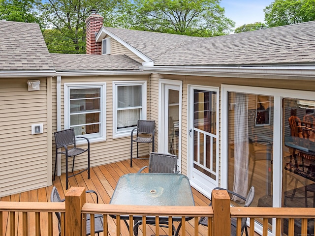 332 Shewville Rd, Ledyard, CT 06339 - wooden deck featuring outdoor dining space