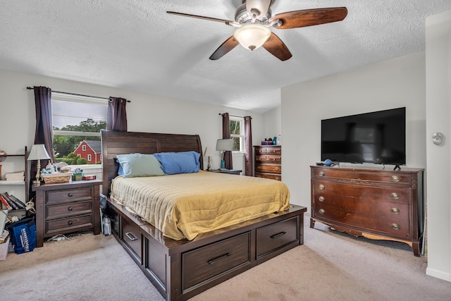 21 Pond Rd, Hamden, CT 06514 - bedroom featuring a textured ceiling, light colored carpet, and ceiling fan