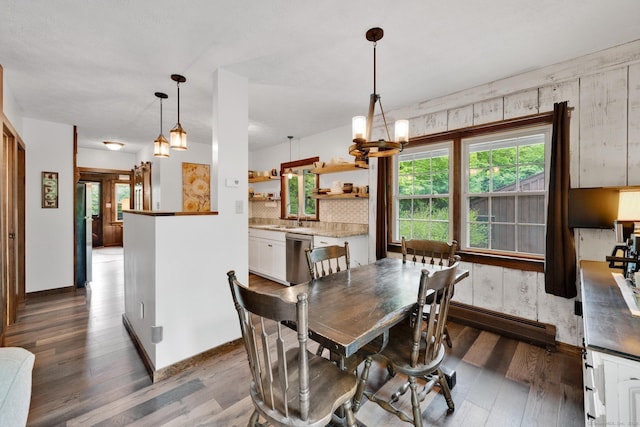 55 Indian Spring Rd, Woodstock, CT 06281 - dining room featuring dark wood-style flooring, a baseboard radiator, and baseboards