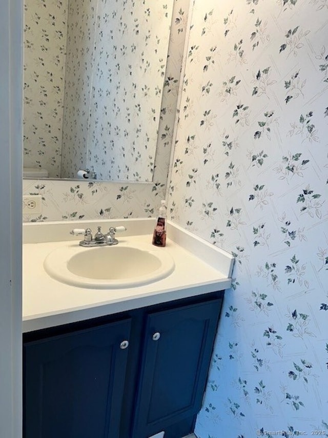 23 N Rd, Southington, CT 06489 - bathroom featuring vanity and wallpapered walls