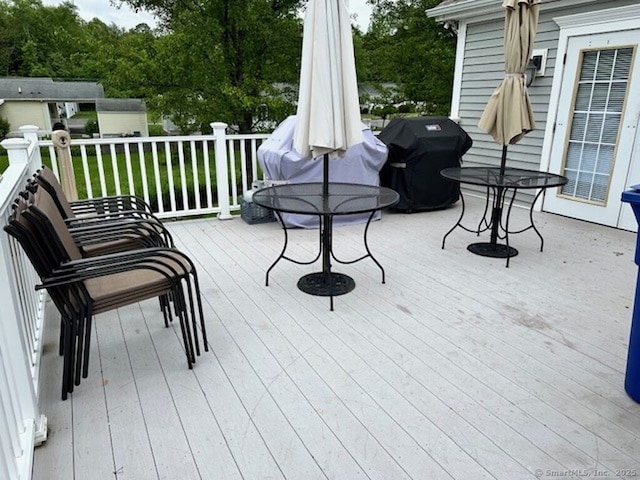 23 N Rd, Southington, CT 06489 - wooden deck featuring area for grilling and outdoor dining space