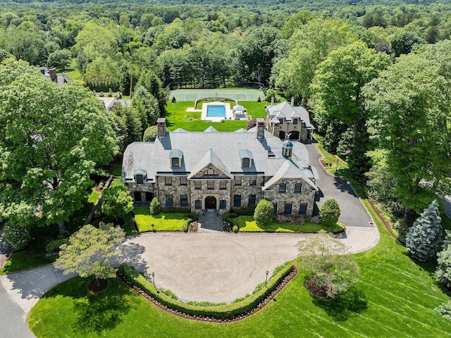 61 High Ridge Ave, Ridgefield, CT 06877 - view from above of property featuring a heavily wooded area