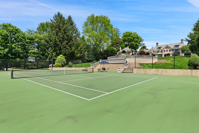 61 High Ridge Ave, Ridgefield, CT 06877 - view of tennis court featuring community basketball court
