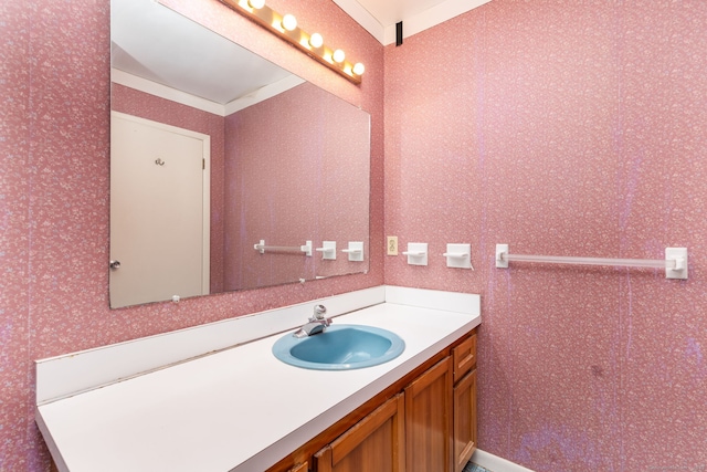 23A Yankee Glen Dr Unit 23A, Madison, CT 06443 - bathroom with wallpapered walls and vanity
