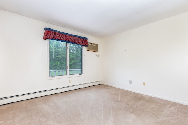 23A Yankee Glen Dr Unit 23A, Madison, CT 06443 - carpeted spare room with a baseboard heating unit, a wall mounted AC, and baseboards