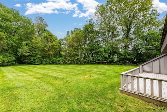 23A Yankee Glen Dr Unit 23A, Madison, CT 06443 - view of green lawn with a wooden deck