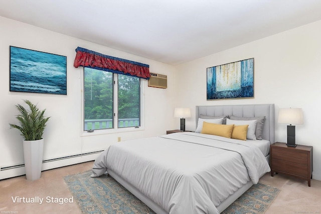 23A Yankee Glen Dr Unit 23A, Madison, CT 06443 - bedroom with a wall mounted air conditioner and light carpet