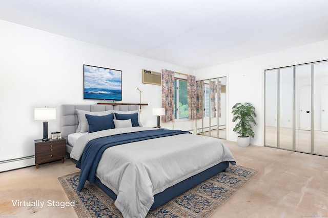 23A Yankee Glen Dr Unit 23A, Madison, CT 06443 - bedroom featuring an AC wall unit and a baseboard heating unit