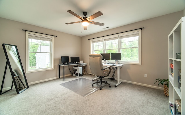 2 Redwood Ln, Southington, CT 06489 - office featuring plenty of natural light, a ceiling fan, carpet flooring, and baseboards