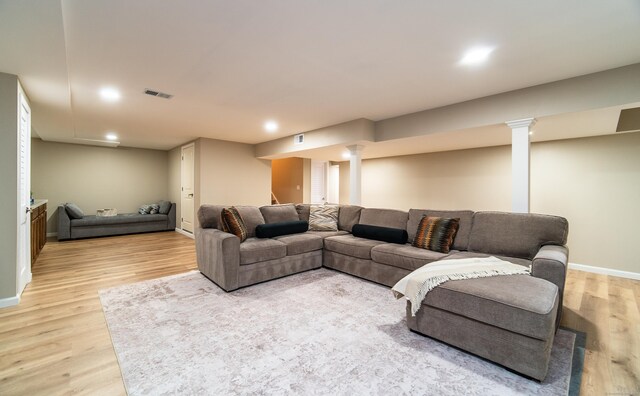 2 Redwood Ln, Southington, CT 06489 - living room featuring light wood finished floors, baseboards, and recessed lighting