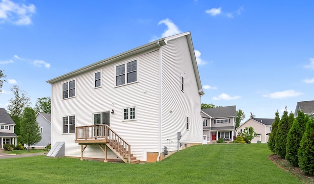 2 Redwood Ln, Southington, CT 06489 - rear view of property featuring a lawn and stairs