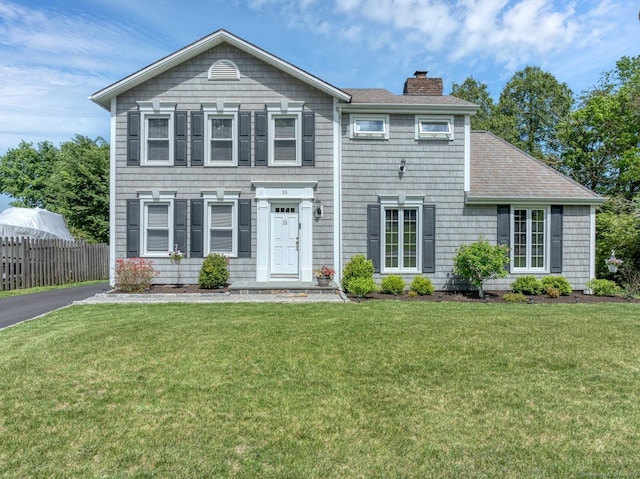 35 Deer Hill Ave, Danbury, CT 06810 - view of front of property with a chimney and roof with shingles