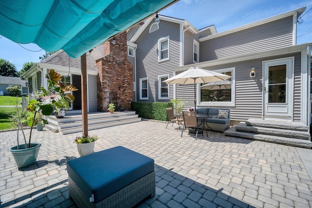 35 Deer Hill Ave, Danbury, CT 06810 - view of patio with an outdoor hangout area and entry steps