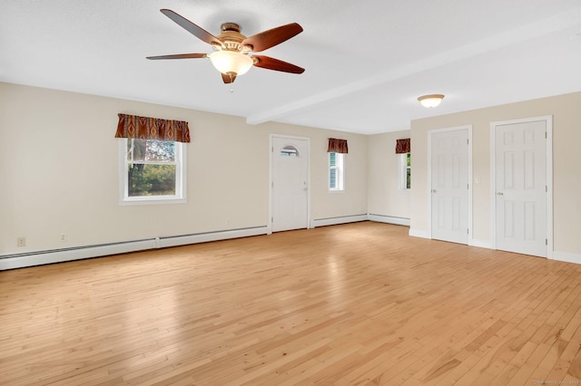 172 S Rd, Marlborough, CT 06447 - unfurnished living room with light wood-style flooring, a baseboard radiator, and healthy amount of natural light