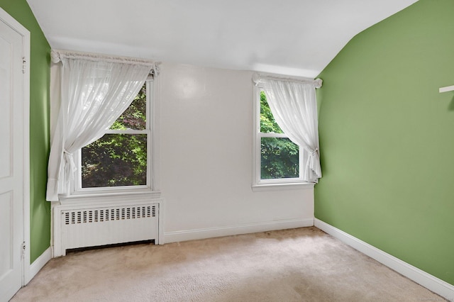 172 S Rd, Marlborough, CT 06447 - carpeted spare room with radiator, lofted ceiling, and baseboards
