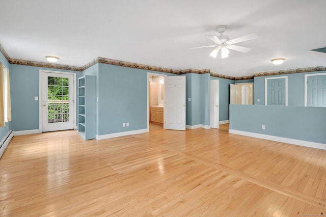 172 S Rd, Marlborough, CT 06447 - spare room featuring light wood-style floors, ceiling fan, and baseboards