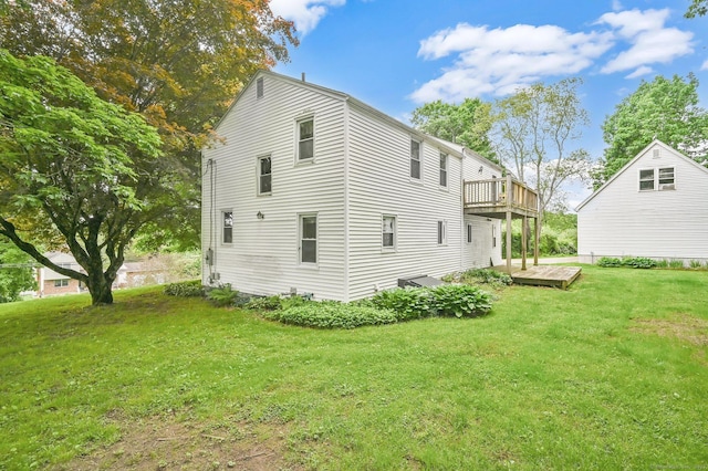 172 S Rd, Marlborough, CT 06447 - view of side of home featuring a wooden deck and a yard