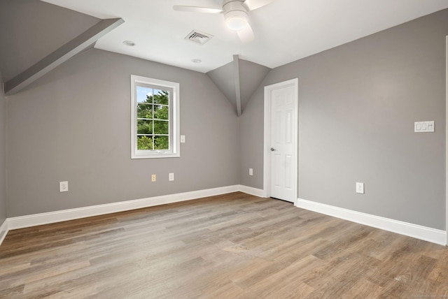 48 Evergreen Rd, Cromwell, CT 06416 - bonus room with a ceiling fan, vaulted ceiling, baseboards, and light wood-type flooring