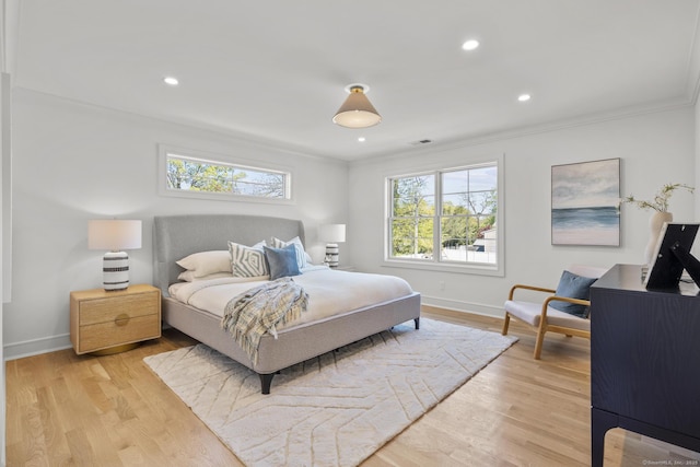 15 Barton Rd, Fairfield, CT 06824 - bedroom featuring ornamental molding, baseboards, wood finished floors, and recessed lighting