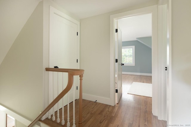 331 Calkinstown Rd, Sharon, CT 06069 - hall featuring an upstairs landing, wood finished floors, and baseboards
