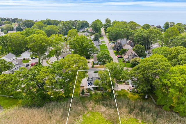 55 Cypress Rd, Old Saybrook, CT 06475 - aerial view of residential area with property boundaries highlighted and a tree filled landscape
