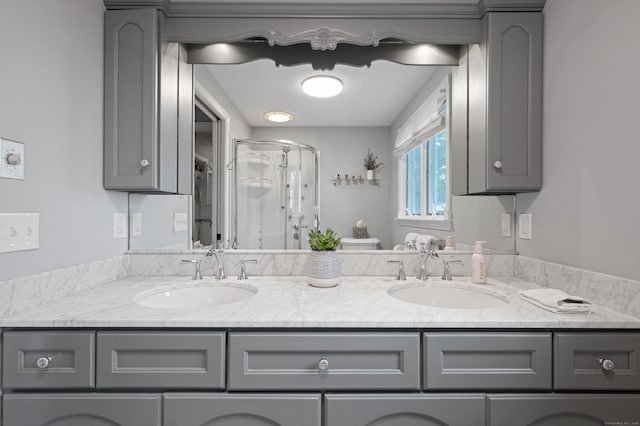 55 Cypress Rd, Old Saybrook, CT 06475 - full bath with double vanity and a shower stall
