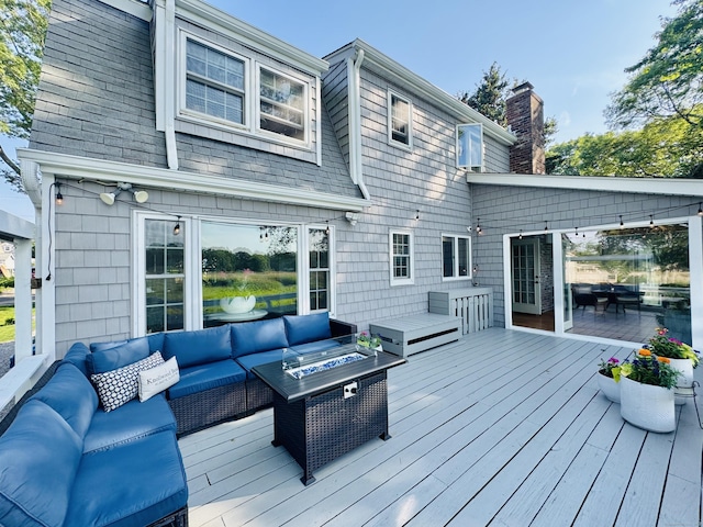 55 Cypress Rd, Old Saybrook, CT 06475 - wooden terrace with an outdoor hangout area