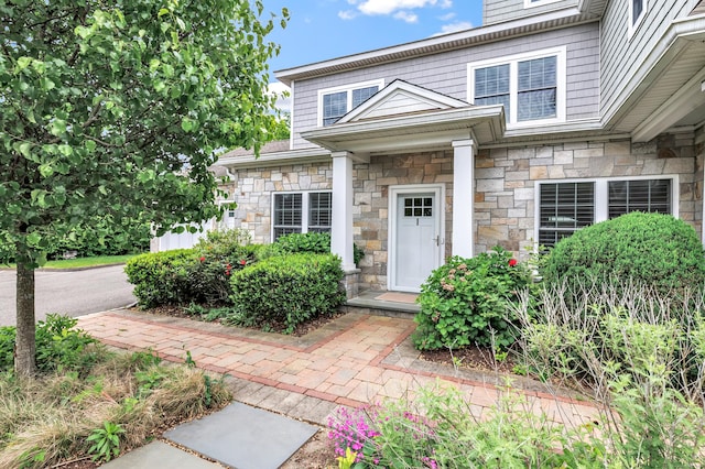 2180 Kings Hwy Unit 1, Fairfield, CT 06824 - doorway to property featuring stone siding