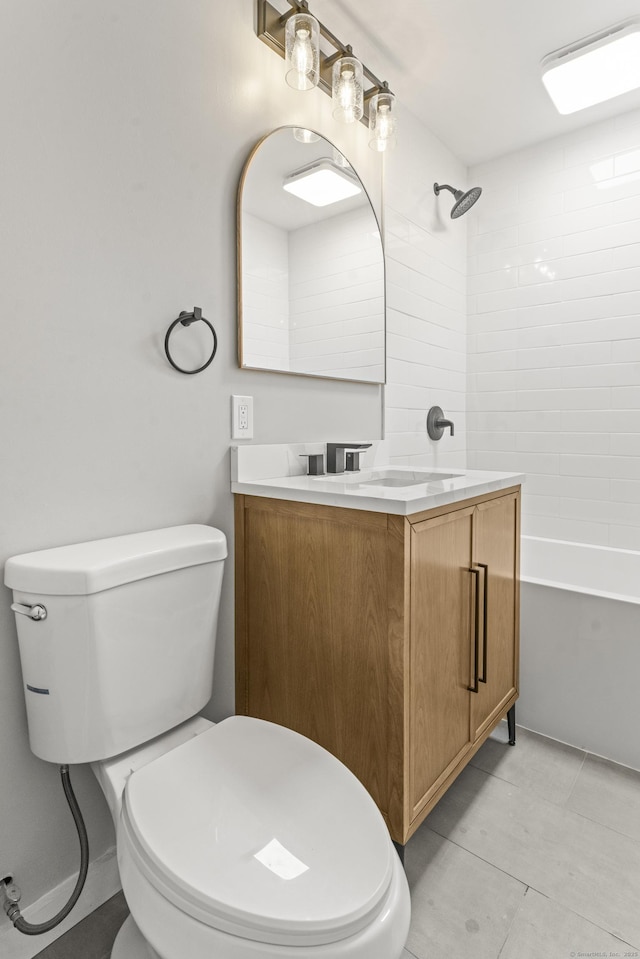 32 Porterbrook Ave, East Hartford, CT 06118 - full bathroom with toilet, vanity, shower / bathtub combination, and tile patterned flooring