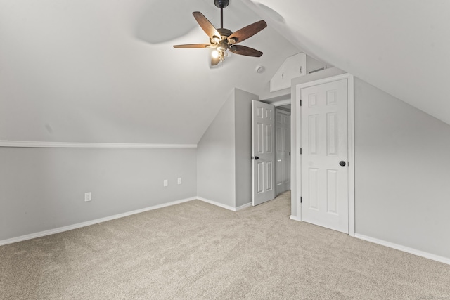 32 Porterbrook Ave, East Hartford, CT 06118 - bonus room featuring carpet floors, ceiling fan, vaulted ceiling, and baseboards