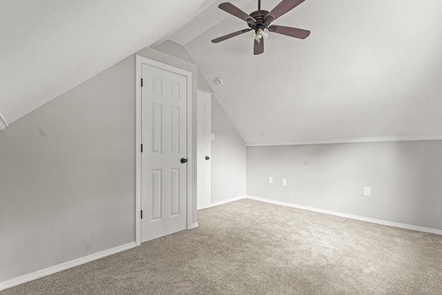 32 Porterbrook Ave, East Hartford, CT 06118 - additional living space featuring carpet floors, a ceiling fan, lofted ceiling, and baseboards