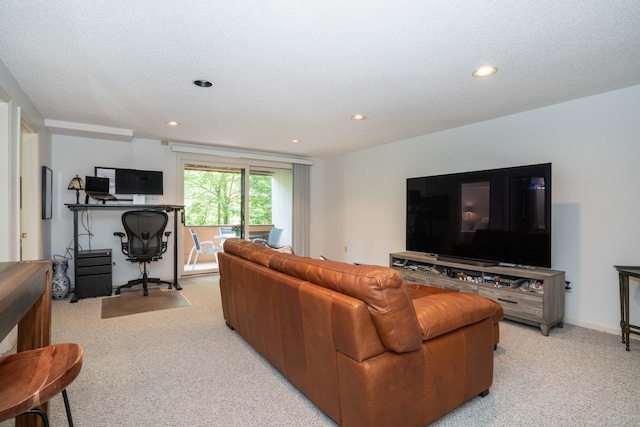 53 Bathcrescent Ln Unit 53, Bloomfield, CT 06002 - living area featuring light colored carpet, a desk, and recessed lighting