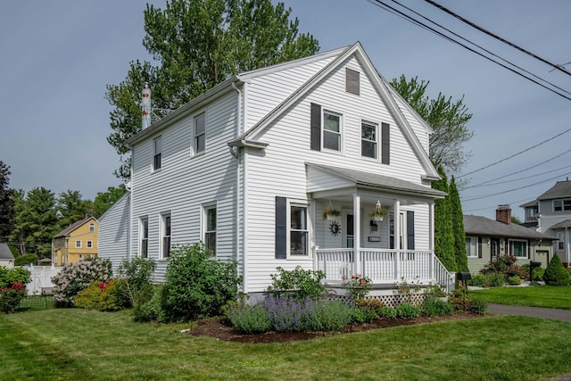 115 Ashland Ave, Newington, CT 06111 - view of front facade featuring covered porch and a front lawn