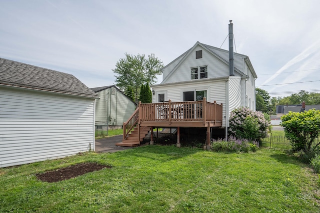 115 Ashland Ave, Newington, CT 06111 - back of property with a deck and stairs