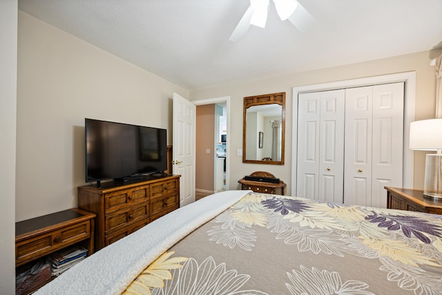 76 River St W, Old Saybrook, CT 06475 - bedroom with a closet and ceiling fan