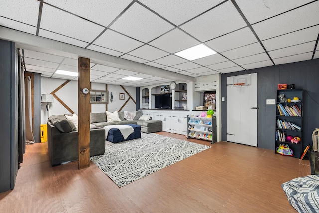 10 Ciccio Ct, Plainville, CT 06062 - living area with a drop ceiling and wood finished floors