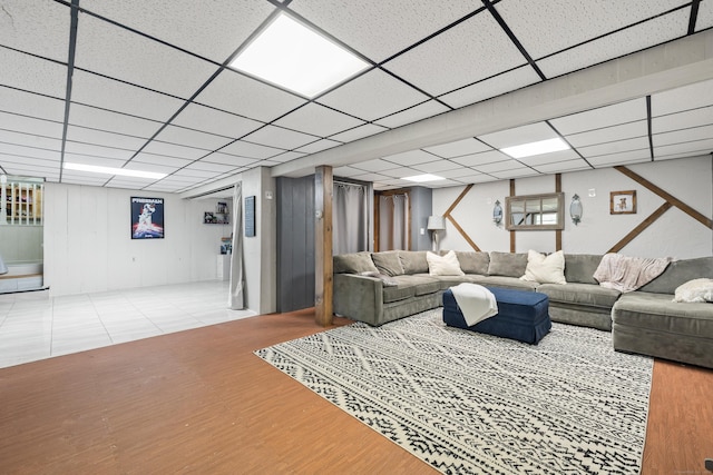 10 Ciccio Ct, Plainville, CT 06062 - living area featuring a drop ceiling and wood finished floors