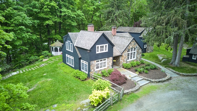 99 Cross Hwy, Redding, CT 06896 - view from above of property with a heavily wooded area