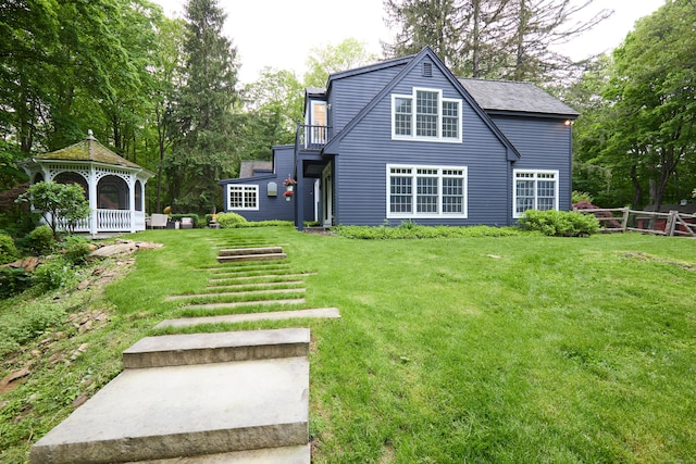 99 Cross Hwy, Redding, CT 06896 - back of house with a gazebo and a balcony