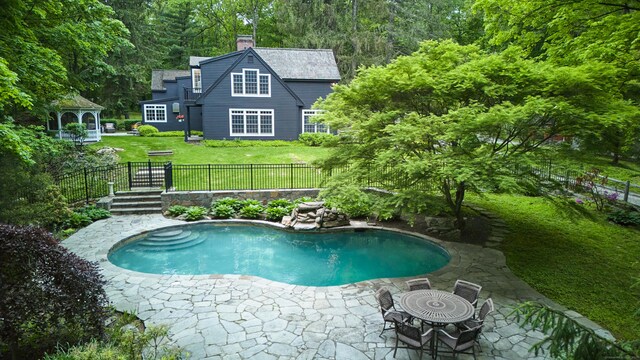 99 Cross Hwy, Redding, CT 06896 - view of pool with a patio and a gazebo