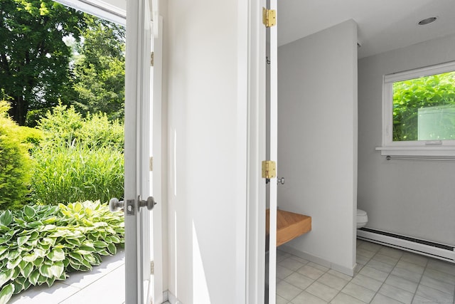 37 Topfield Rd, Wilton, CT 06897 - bathroom featuring toilet, a baseboard radiator, tile patterned flooring, and baseboards