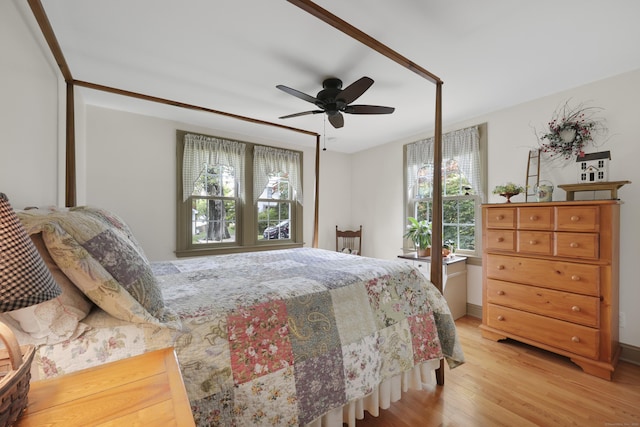 50 Clinton St, Glastonbury, CT 06033 - bedroom with light wood-type flooring and ceiling fan