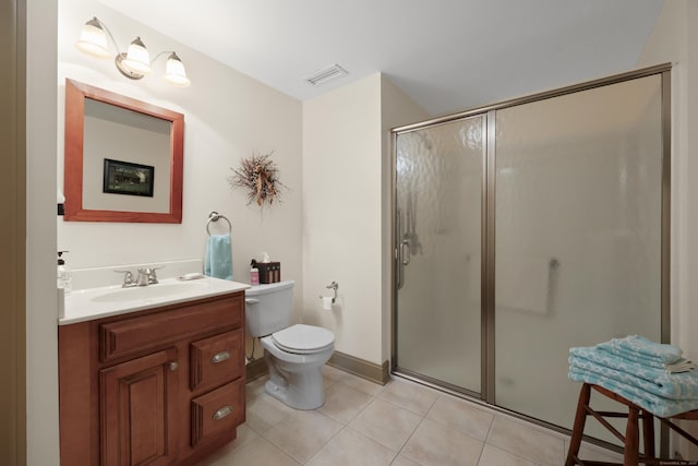 50 Clinton St, Glastonbury, CT 06033 - full bathroom featuring toilet, a stall shower, vanity, and tile patterned flooring