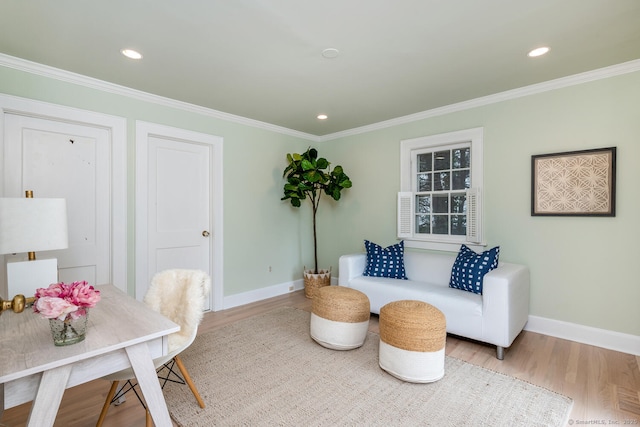 19 Bryan Rd, Norwalk, CT 06853 - interior space with baseboards, wood finished floors, crown molding, and recessed lighting